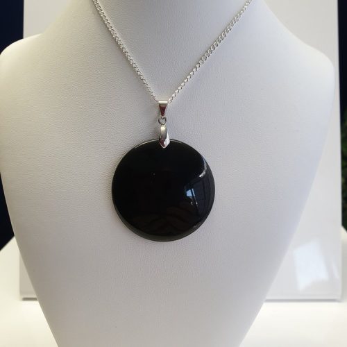 Black Obsidian - '369' Gold Engraved Pendant, Aurelia Bio-Scalar Wave Charged